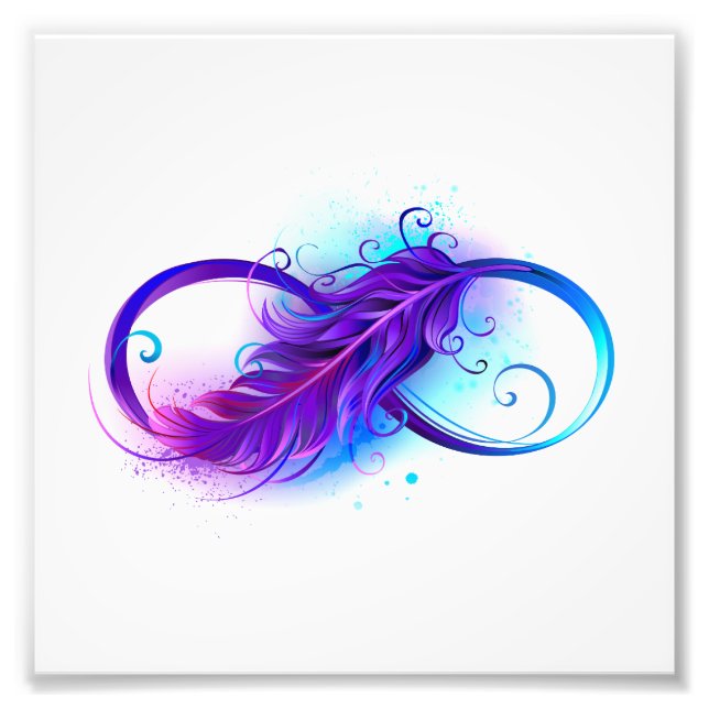 Impression Photo Infini avec plume violette (Devant)