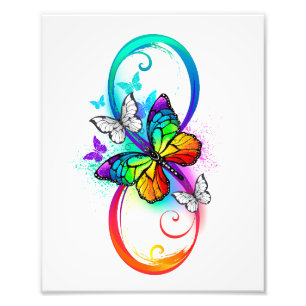 Impression Photo Infini brillant avec papillon arc-en-ciel