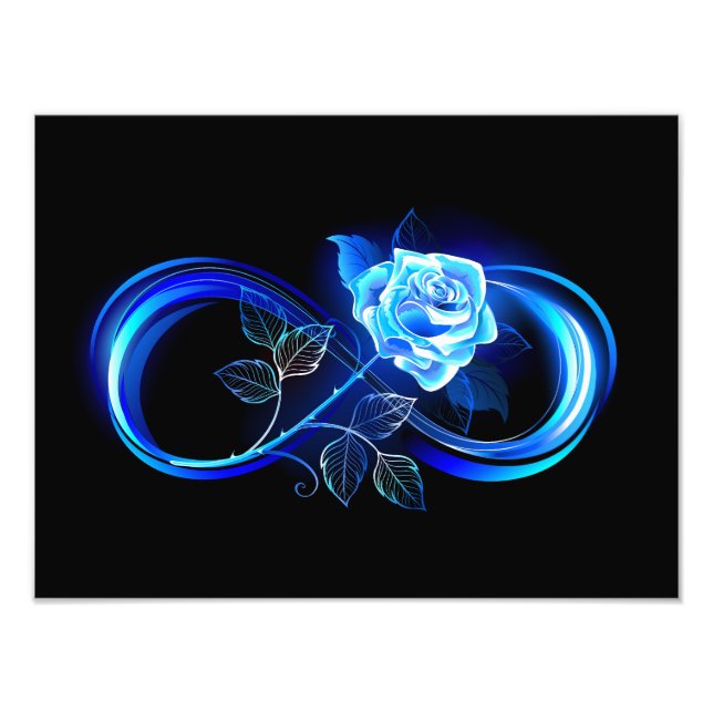 Impression Photo Infini lumineux avec rose bleue (Devant)