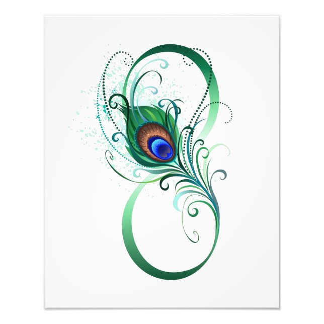 Impression Photo Infinity Symbol with Peacock Feather (Devant)