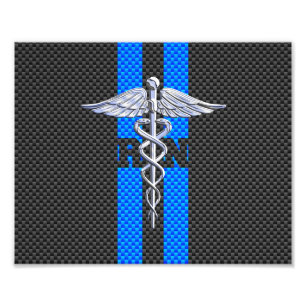 Impression Photo Infirmière inscrite RN Caduceus Carbon Decor
