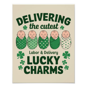 Impression Photo Infirmière Labor & Delivery Lucky Charm Shamrock