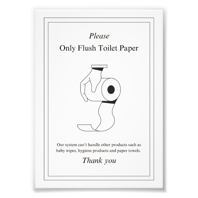 Impression Photo Instructions d'élimination du papier de toilette u (Devant)