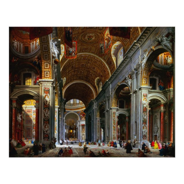Impression Photo Intérieur de la basilique Saint-Pierre, Rome (Devant)