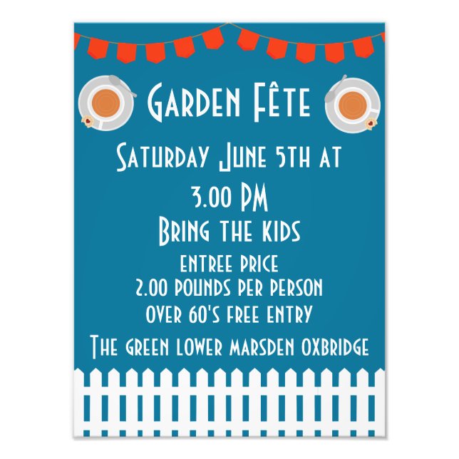 Impression Photo Invitation de Garden Fete (Devant)