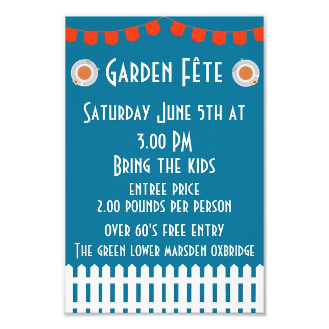 Impression Photo Invitation de Garden Fete (Devant)