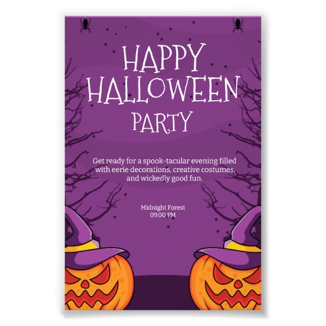 Impression Photo Invitation Halloween modifiable, Invitation de fêt (Devant)