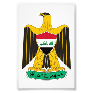 Impression Photo Irak pays blason armoiries symbole emblème drapeau