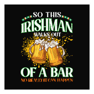 Impression Photo Irlandais buvant de la bière à la Saint-Patrick