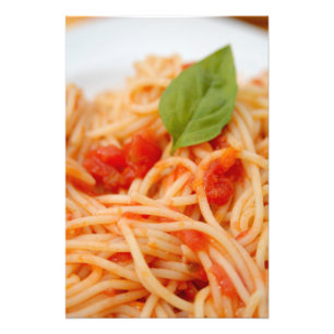 Impression Photo Italie, Orta, lac d'Orta, spaghetti avec tomate