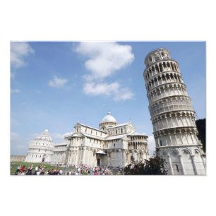 Impression Photo Italie, Pise. Cathédrale, baptistère et tour pench