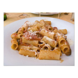 Impression Photo Italie, Positano. Assiette de rigatoni.