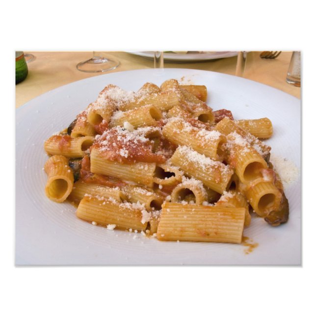 Impression Photo Italie, Positano. Assiette de rigatoni. (Devant)