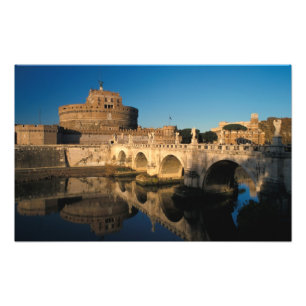 Impression Photo Italie, Rome, Castel Sant'Angelo et le fleuve