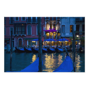 Impression Photo Italie, Venise, vue nocturne le long du Grand Cana