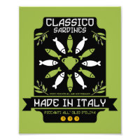 Italien Sardine Art Print Kitchen Cadeau