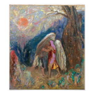 Impression Photo Jacob et l'ange Odilon Redon