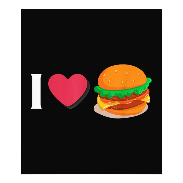 Impression Photo J'adore Burger Cheeseburger Manger Mal  (Devant)