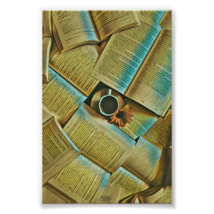 Impression Photo J'adore le café et les livres