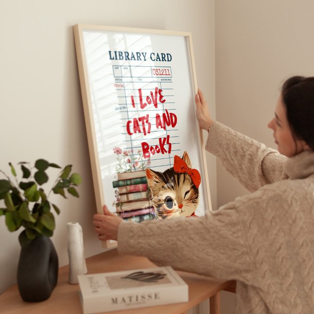 Impression Photo J'adore les chats et les livres (Créateur téléchargé)