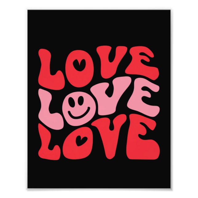 Impression Photo J'aime la Saint-Valentin Groovy Vacances drôles  (Devant)