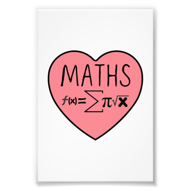 Impression Photo J'aime le coeur des maths (Devant)