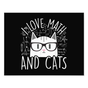 Impression Photo J'Aime Les Maths Et Les Chats Cute Kitty Chat