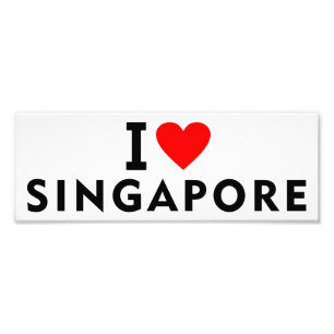 Impression Photo J'aime Singapour pays comme voyage de coeur touris