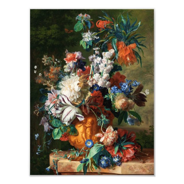 Impression Photo Jan Van Huysum - Bouquet De Fleurs Dans Une Urne (Devant)