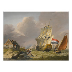 Impression Photo Jan van Os - Navigation dans une tempête au large 