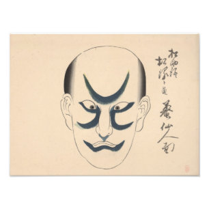 Impression Photo Japon - Kabuki traditionnel - bleu -