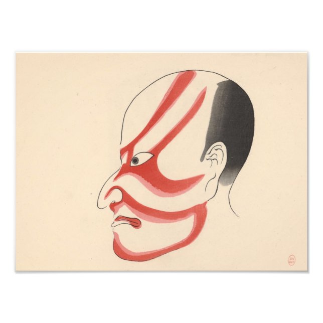 Impression Photo Japon - Kabuki traditionnel - rouge4 - (Devant)
