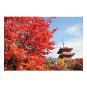 Impression Photo Japon, Kyoto. Temple Kiyomizu en couleur d'automne