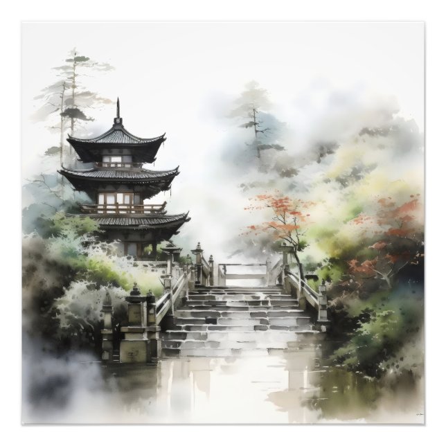Impression Photo Jardin asiatique traditionnel (Devant)