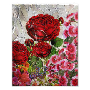 Impression Photo Jardin aux fleurs de Roses rouges