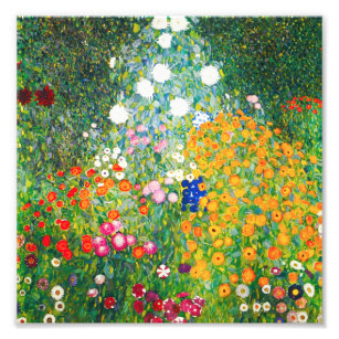Impression Photo Jardin aux fleurs Gustav Klimt Imprimer