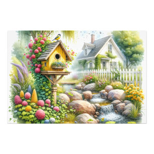 Impression Photo Jardin de cottage fantaisiste Niche à oiseaux Ruis
