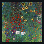 Impression Photo Jardin de la ferme Gustav Klimt avec tournesols<br><div class="desc">Impression photo représentant la peinture de Gustav Klimt Farm Garden with Sunflowers (1907). Un beau jardin de tournesols et de belles fleurs bleues,  rouges,  violettes,  roses et blanches. Un grand cadeau pour les amateurs d'art Art Nouveau et autrichien.</div>