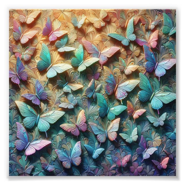Impression Photo Jardin de papillons iridescent (Devant)
