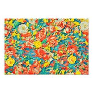 Impression Photo Jardin Floral Floral Fleuri de couleur vive Art fi