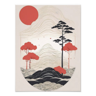 Impression Photo Jardin japonais paisible avec Koi Pond