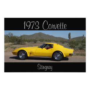 Impression Photo Jaune 1973 Corvette Stingray