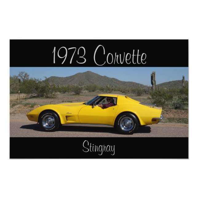 Impression Photo Jaune 1973 Corvette Stingray (Devant)