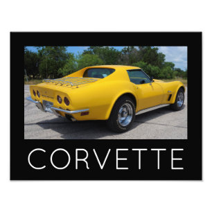 Impression Photo Jaune 1973 Corvette Stingray