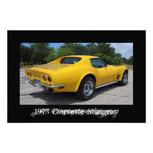 Impression Photo Jaune 1973 Corvette Stingray C3