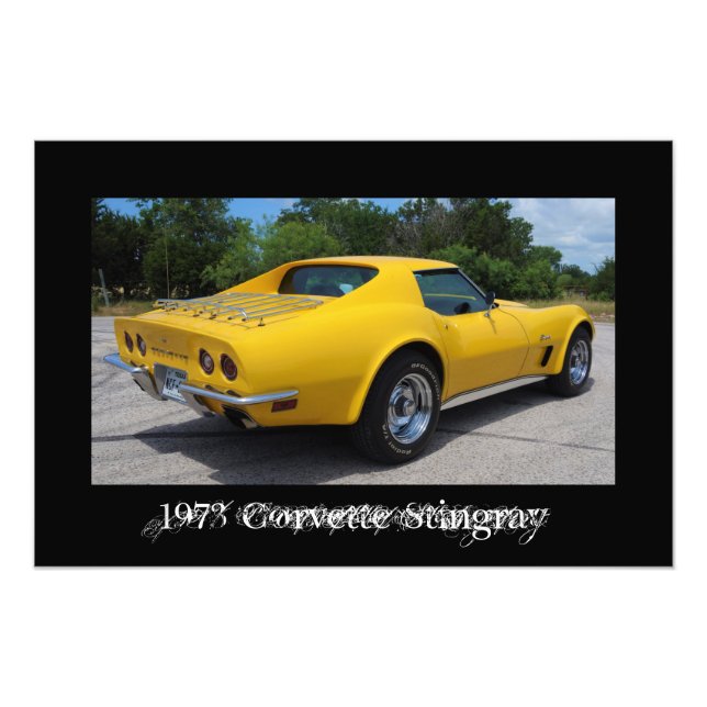 Impression Photo Jaune 1973 Corvette Stingray C3 (Devant)
