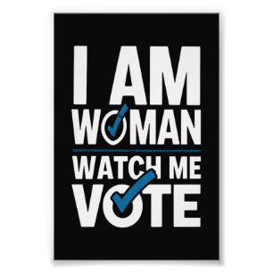 Impression Photo Je Suis Femme Regardez Moi Voter Vintage 