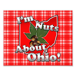 Impression Photo Je suis Noix à propos de l'Ohio, Drôle coquin rous