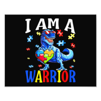 Impression Photo Je Suis Un Guerrier Autisme Famille Dinosaure Auti