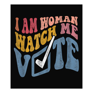 Impression Photo Je Suis Une Femme Me Regarder Vote 2024 Vague Bleu
